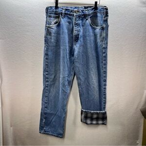 Carhartt‎ Flannel Lined Jeans Mens 35/30 Work Cold weather Pants 2972